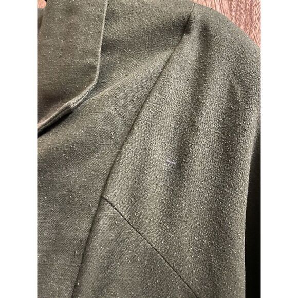 Vintage Outback Red 80s Cropped Blazer Olive Double Breasted 100% Silk Size 10 - Picture 16 of 16